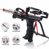 Powerful Slingshot with Wrist Rest Hunting Fishing Shooting Darts Steel Balls Laser Slingshot Stainless Steel Catapult Outdoor