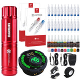 Complete Rotary Tattoo Machine Pen Set Tattoo Kit LCD Power Pedal Permanent Makeup Machine Assortment RU Fast Shipping