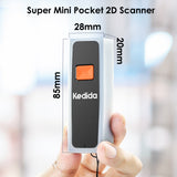 2D Wireless Barcode Scanner Mini Portable Bar Code Scanner 3-in-1 Bluetooth/USB Wired/2.4G Wireless 1D QR Code Scanner Inventory