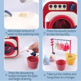 Pretend Play Toy Mini Music Washing Machines Child Cleaning Up Toy Cleaner Housework Toys Life Skill Training Toy Drum Wash Toys