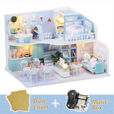 Cutebee DIY DollHouse Doll House Miniature Dollhouse Wooden Furniture Kit Toys for Children New Year Christmas Gift Case