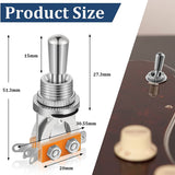 3 Pcs Electric Guitar Pickup Selector Switch 3 Way Toggle Switch with Metal Guitar Toggle Switch Cap Toggle Switch Tip
