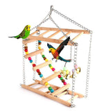 Bird Playstand Parrot Play Stand Hanging Cockatiel Playground Wood Ladders Perchs with bell Pet Bird Supplies