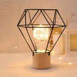 Nordic Art Iron Hollow Table Lamp LED Copper Wire Lamp Night Light Living Room Bedroom Bedside Reading Light For Wedding Party