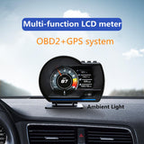 AP-6 HUD Display OBD+GPS Speedometer Smart On-board Computer With Adjustable Bracket Clear Fault Code Car Head-up Display