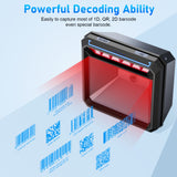 Evnvn 1D 2D QR Omnidirectional Handsfree Wired USB Barcode Reader with Large Scan Window Automatic Scan to Capture Codes