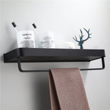 Punch Free Bathroom Shelf Kitchen Wall Bathroom Shelf With Towel Bar Portable Storage Rack Bathroom Accessories
