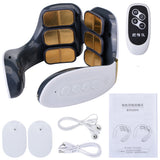 6 heads Electric Neck Massager Pulse Back Rechargeable Massager For Neck 12 Mode Heating Pain Relief  With Remote Control
