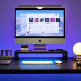USB3.0 Wireless Charging Monitor Holder Riser Support Data Transfer and Charging Steel Desktop Organizer Lapdesk Monitor Stand