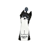 Golf Club Cover Cute Crooked Cat Golf Wood Cover PU Leather Waterproof Soft Comfortable for Driver Fairway Hybrid Wood Covers