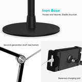 Aluminum Tablet Phone Overhead Stand Desktop Cell Phone Photography Stand Height &amp; Angle Adjustable