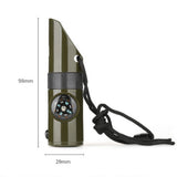 7 in 1 Emergency Whistle Portable Outdoor Tactical EDC Whistle With Compass Thermometer High Decibel SOS Survival Whistle