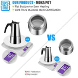 200/300/450ml Moka Coffee Pot Espresso Latte Percolator Stove Coffee Maker Espresso Pot Percolator Stainless Steel Coffee Tools