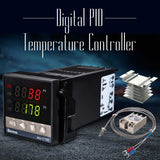 New Intelligent Digital Temperature Controller Kit Alarm REX-C100 110-240V 0-1300 Degree Digital PID With K Type Probe Sensor