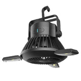New Solar Camping Light Portable Rechargeable Camping Fan with LED Lamp Black Color Dropshipping