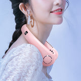 1800mAh Hanging Neck Fan USB Rechargeable Summer Cooling Fans Outdoor Sports Leafless Mute Sports Fans Wearable Neckband Fan