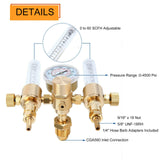 Dual Output Argon CO2 Gas Regulator Flowmeter 0-60CFH CGA580