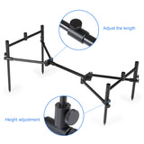 Detachable Fishing Rod Stand Buzz Bar Pole Rest Head Folding Retractable Fishing Rod Holder with Carry Bag Fishing Tools