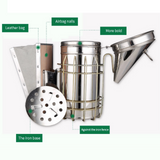 1 Pc Beekeeping Tool Stainless Steel Bee Hive Smoker Galvanized Iron with Heat Shield Protection Beekeeping Equipment