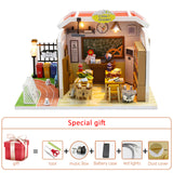 New Diy Dollhouse Kit Wood Little House Miniature Building For Adult Baking Cake Room Kids Toys Doll House Furniture Accessories