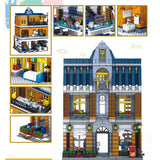 1367pcs Creator Architecture Building Blocks City Street View Bricks Set Coffee Shop Tavern Garden House Hotel Toys For Children