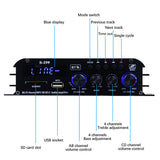 4*40W 4.1 Channel Power Amplifier Audio Home Theater Amplifier Bluetooth Wireless Amplifier USB/SD AUX Remote Control S-299 AMP