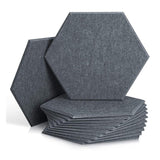 12 Pack Hexagon Acoustic Absorption Panel,Acoustic Panel Beveled Edge Tiles,for Wall Decoration and Acoustic Treatment