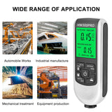 HW-300PRO Car Paint Film Tester Auto Coating Thickness Gauge FE/NFE Thickness Meter 0-2000UMcoating Measuring Manual Paint Tool