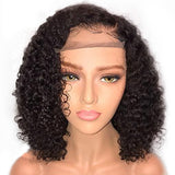 Front Lace Wig Ladies Short Curly Synthetic Fiber Headgear