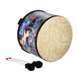 10 Inch Wooden Floor Drum Wood Drum Percussion Musical Instrument with 2 Mallets for Kids Children Gift