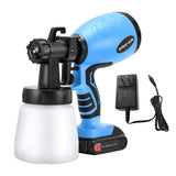 Cordless Paint Sprayer with 1.8mm Copper Nozzles 2000mAh Lithium Battery 550W 800ml Container for Home Interior and Exterior