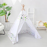 Triangle Tent Kids Teepee Play Tent Portable Foldable Canvas Playhouse Tent Play House Princess Room Indoor Tent Game House