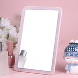 1pc LED Make-up Mirror Desktop Foldable Back Hook Stand Cosmetic Mirror for Bedroom Cloakroom )