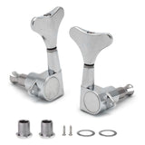 Bass Guitar Tuning Pegs Keys Guitar Bass Tuners for 4 String Guitar Sealed 2L 2R Keys for Electric Jazz Bass Silver