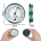 57MM Mini Round Wall Hanging Household Alloy Aluminum Analog Thermometer Hygrometer Temperature Humidity Meter No Need Battery