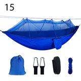 2 Person Portable Outdoor Camping Hammock with Mosquito Net High Strength Parachute Fabric Hanging Bed Hunting Sleeping Swing
