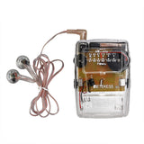 TR624 Transparent Portable Radio AM / FM Pointer Tuning Support Headphones, Used for Church Conference Museum Guide