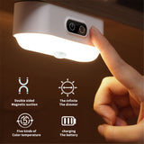 LED Night Lamp Wireless Motion Sensor Rechargeable Magnetic Dimming Study Reading Night Light For Home Beside Cabinet Closet