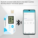 Blue-Tooth USB Temperature Humidity Data Logger Disposable BUL01-TH Smart Phone RH TEMP Data Logger Recorder 14400 Data capacity