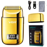 VGR cordless barber hair electric shaver for men beard body hair trimmer rechargeable razor bald head fade shaving machine