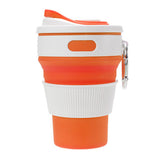 Folding Silicone Cup With Carabiner Portable Telescopic Drinking Collapsible Coffee Cup Multi-function Foldable Mug For Travel