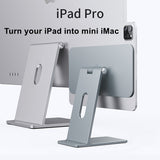 Desktop Magnetic iPad Stand For iPad Pro 12.9 / 11 Inch Aluminum Adjustable Tablet Stand Magnetic iPad Holder Tablet Accessories