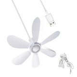 6 Leaves 5V USB Ceiling Fan Camping Tent Fans Air Cooler Multifunctional Fly Repellent for Outdoor Dormitory Home Bed