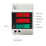 AC80-300V 100A Digital Energy Meter DIN Rail Multimeter Electric Power Meter kWh Meter AC Voltage Current Power Factor Tester
