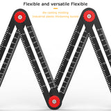 4/6 Fold Universal Angular Template Hole Locator Adjustable Tool Tiles Ceramic Fixed Angle Finder Measuring Ruler Guide Gauge