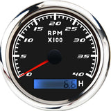 Waterproof Marine Tachometer Boat Tacho Gauge Digital Hourmeter 85mm 4000RPM