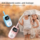 Wireless 2Pcs Kids Walkie Talkie with Lanyards Outdoor 3KM Interactive Toy Transceiver Flashlight Interphone Gifs for Boys Girls