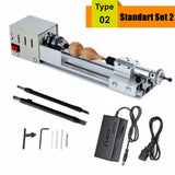 Upgraded Mini Lathe Beads Polisher Machine DIY CNC Machining for Table Woodworking DIY Tool Lathe Standard Set DC 12V-24V 96W