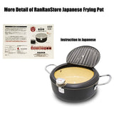 Deep Fryer Pot,Stainless Steel With Temperature Control And Lid Japanese Style Tempura Fryer Pan Uncoated Frye