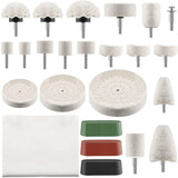 21Pcs Buffing Pad Polishing Wheel Kits,Cone Column Mushroom Round T Shaped Buffing Wheel For Manifold Aluminum Stainless